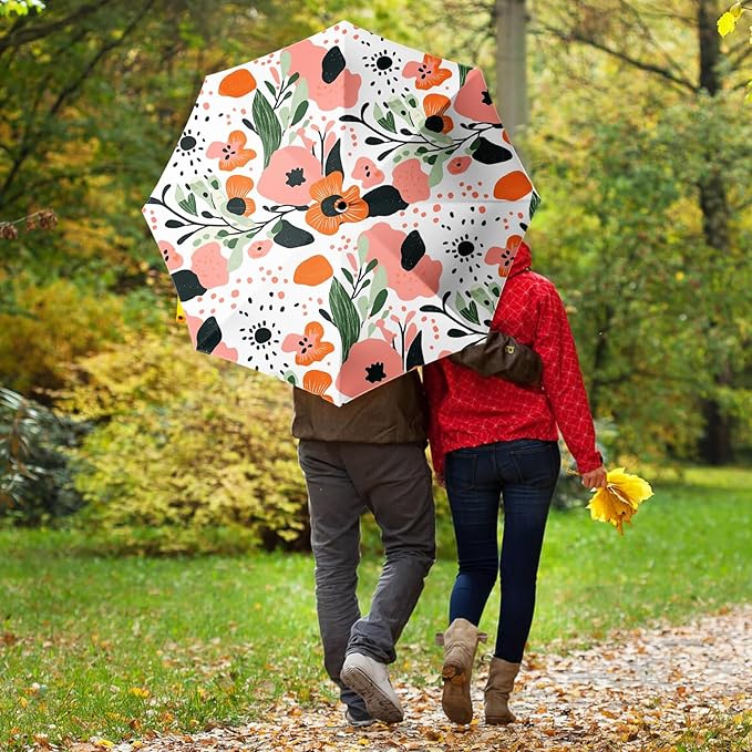 Small Compact Travel Automatic Folding Umbrella for Women Portable Lightweight Rain Wind UV Sun Shade