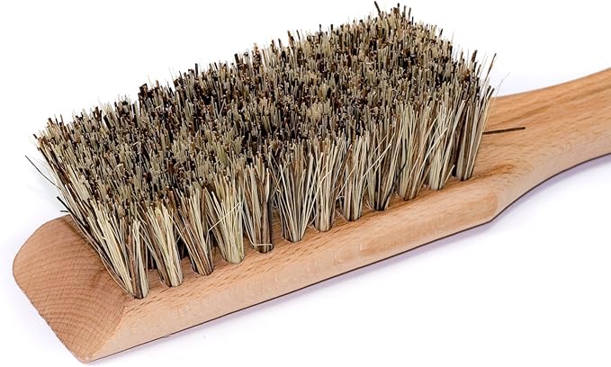 REDECKER Union Fiber Garden Tool Brush with Oiled Beechwood Handle 11-1/2-Inches - Brush for Cleaning Garden Tools - Gardening Brush - Outdoor Garden Brush