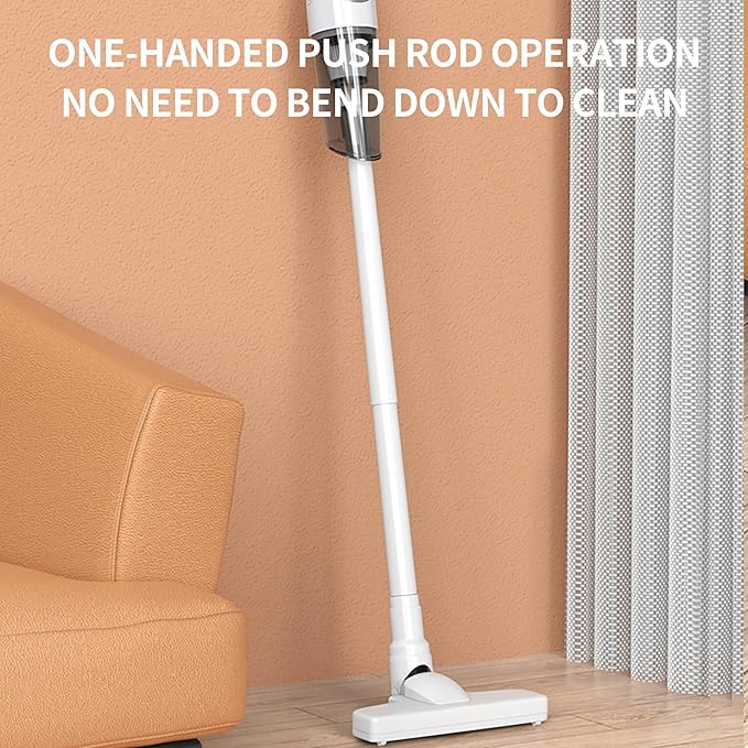 Cordless Stick Vacuum 7500Pa Powerful Suctiona - 360° Rotating Vacuum Cleaners for Home with Crevice Tool Type-C Rechargeable Lightweight Vacuum Cleaner for Home Hardwood Floors(Gray)