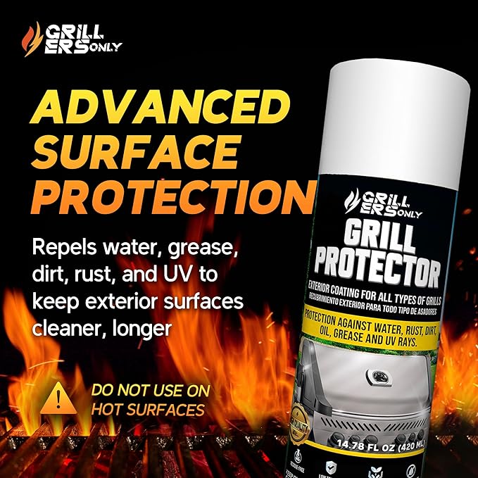 2-Pack Ceramic Grill Protector | Rust Prevention Spray &amp Anti Rust Spray for Metal | UV Shield &amp Blackstone Griddle Conditioner Alternative for Exterior Protection - 14.8 fl oz.