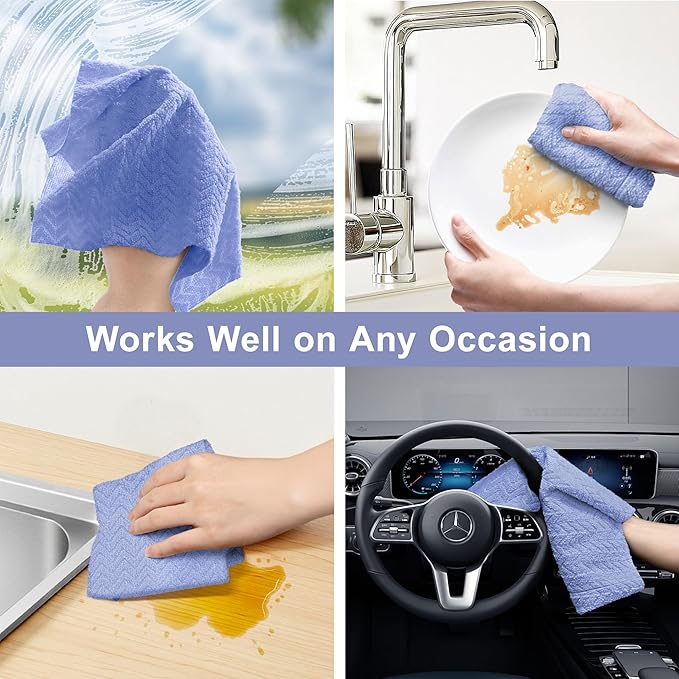 LIVOS Microfiber Cleaning Cloth Roll - 80 Pack Reusable Paper Towels Microfiber Towels for Cars Super Absorbent Lint Free Cleaning Rags for House Kitchen Window-Light Purple 11.5x11.5
