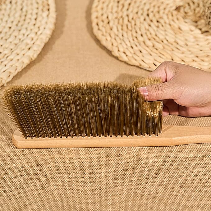 Hand Broom 2 Pcs Wood Drafting Brush Bristles are Neat and Dense Bench Brush Extended Handle for Comfortable Grip