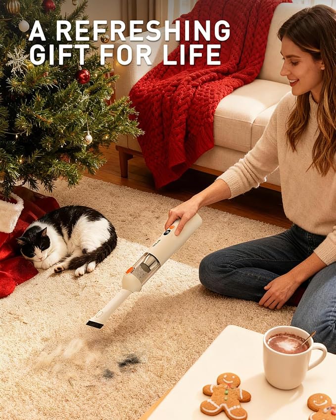 OXILAM Car Vacuum Portable - Handheld Vacuum Cordless 14000PA High Power Blow &amp Suction 2 in 1 Up to 30 Mins Runtime Cordless Vacuum Cleaner for Home Car Office Gifts for Men &amp Women