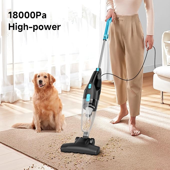 KIKETECH Stick Vacuum Cleaner Corded 22 Ft Adjustable Lightweight Bagless Vacuum with HEPA Filter for Hard Floor.(3881323865-2)