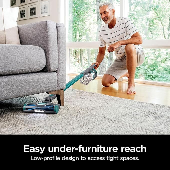 Shark Pet Pro Cordless Lightweight Stick Vacuum Cleaner Self Cleaning Brushroll 40 Min Run Removable Handheld XL Dust Cup Relax Green (Renewed)