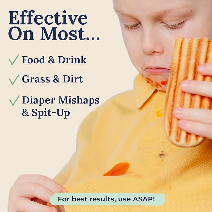 Miss Mouth's Messy Eater Stain Treater &amp Pen Bundle - 16oz Spray Portable Stain Remover Pens &amp Laundry Brush - Spot Cleaner for Clothes Carpet &amp On-the-Go