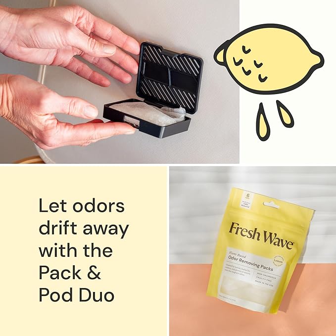 Fresh Wave Lemon Odor Removing Packs and Sprays Bundle: (2) 8 fl. oz. Sprays (1) 6ct Packs and Pod Combo