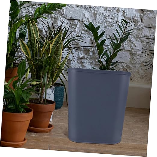 13quart Space-Saving Square Trash Can for Office Kitchen and Wastebasket for Small Spaces Easy to Clean and Maintain Gray Color