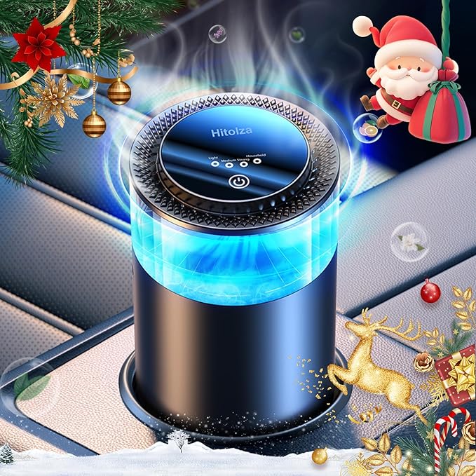 Smart Car Air Fresheners Ambient Light &amp Mist Fragrance Auto On/Off Car Air Freshener Diffuser Adjustable Intensity Lasts 6 Months Built-in Battery Premium Scents Refill X2 - Cedarwood