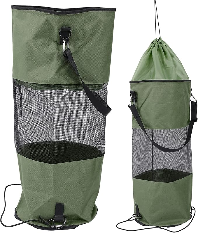 GLOGLOW Convenient Boat Trash Bag Lightweight Oxford Cloth Easy Garbage Disposal Ideal for Boating and Outdoor Activities Olive Green Size Inches