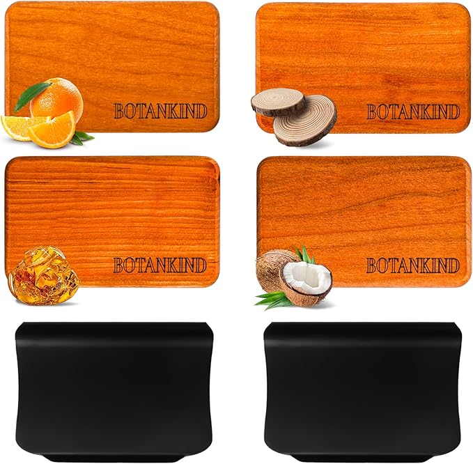 Car Air Freshener- Original Wood Air Freshener-Car Odor Eliminator for Visor Clip-Long Lasting Scent Vehicle Scent Diffuser for Truck SUV Sedans - 4 pack Included 2 Clips (Teak-Amber-Cabana-Grove)