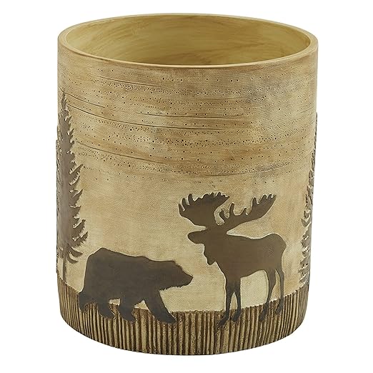 Park Designs Beige Black Forest Waste Basket