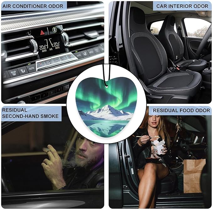 5PCS Car Air Freshener Hanging Personalized Double Sided Snow Lakes Car Fresheners Long Lasting New Cars Scents Cute Automotive Freshies for Closets Drawers (tea)