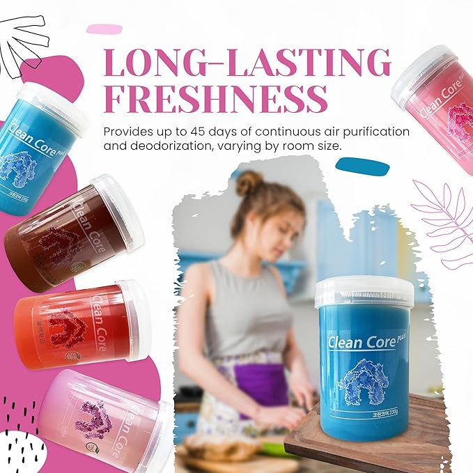 SEOLIN Air Freshener &amp Purifier Gel | Eliminates 99.9% Odors Eco-Friendly Last up to 30-45 Days | Ideal for Home Office Car &amp More | 5 Scents Available (230g) (Clean Cotton)
