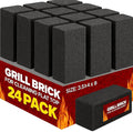 Commercial Grade Heavy Duty Grill Cleaning Brick Bulk 24 Pack. Pumice Stone Cleaner Tool Cleans and Sanitizes Restaurant Flat Top Grills or Griddles Effectively Without Harsh Chemicals or Abrasives