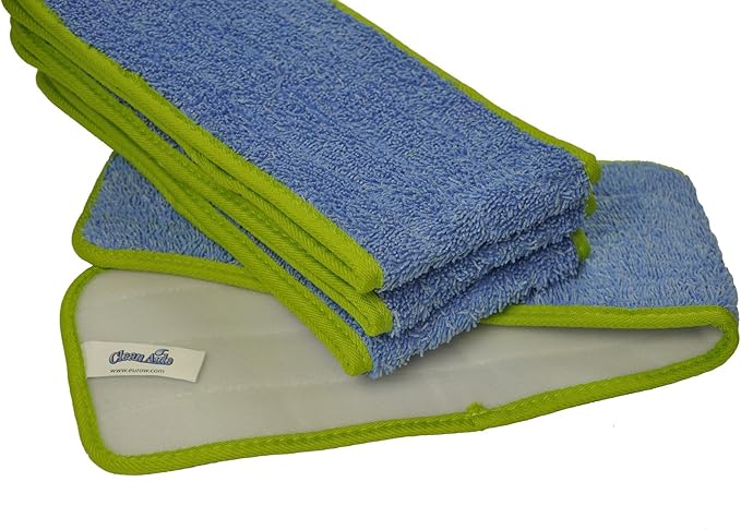 CleanAide Super Absorbent Microfiber Wet Mop Pad Refills with Hook &amp Loop Backing for Home &amp Commercial Use Washable &amp Reusable Pull Tab for Easy Removal Traps Dirt &amp Pet Hair 24