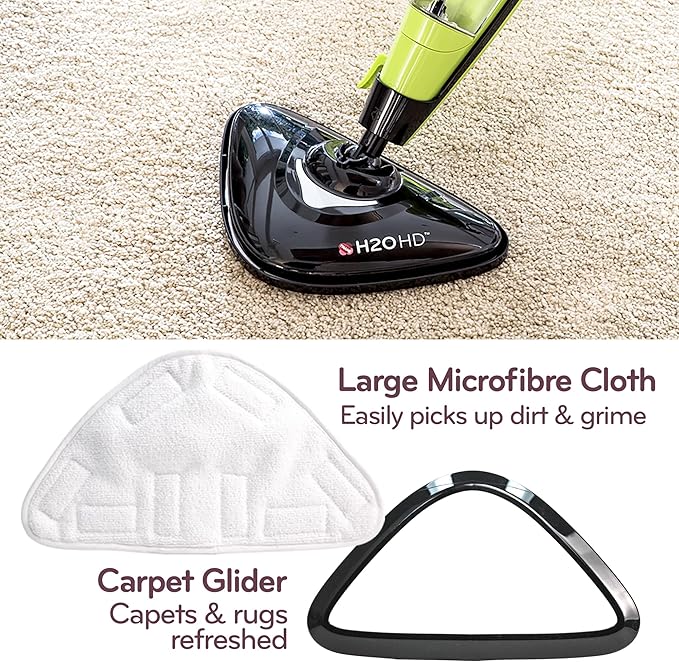 H2O HD Steam Mop &amp Handheld Steam Cleaner | 3-in-1 Floor Steamer | 1500W Power &amp 450ml Removable Tank | Foldable Storage | Hardwood Tile &amp Laminate Cleaner