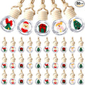 BBTO 80 Pcs Hanging Car Air Freshener Car Diffuser Bottles Bulk Christmas Empty Glass Perfume Bottle Freshener Clear Diffuser Bottle Pendant for Essential Oil Fragrance Aromatherapy Bottles Ornament