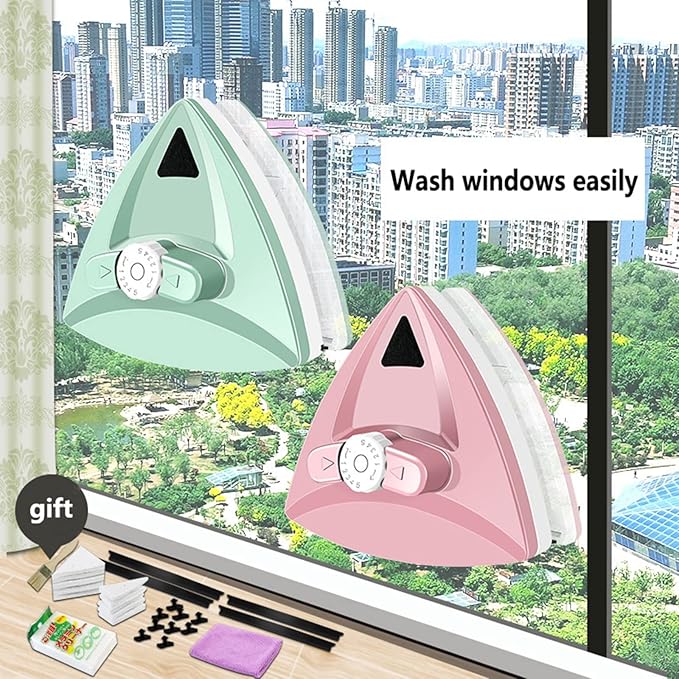 Magnetic Window Cleaner Double Side Magnetic Window Cleaner 5-Files Adjustable Glass Wiper Glider Washing Brush Thickness 5-25Mm