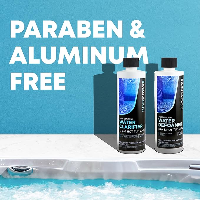 AquaDoc Spa Clarifier &amp Spa Defoamer Hot Tub Chemical Kit - Includes 16oz Water Clarifier &amp 16oz Anti-Foam for Hot Tubs