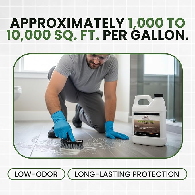 Easy Etch – Acid-Based Tile &amp Grout Cleaner Concentrate (Grout Haze/Mortar Smear Remover Mineral Deposit &amp Rust Stain Remover Grout Prep for Color Sealer)