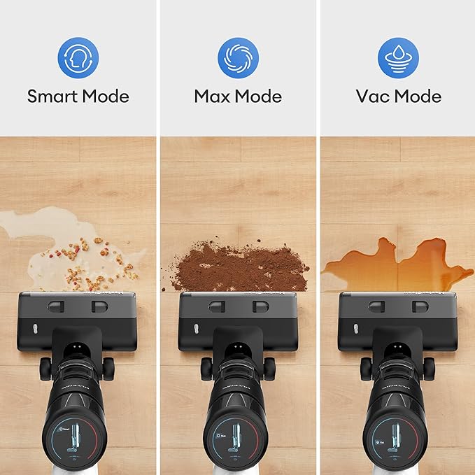 Ultenic Wet Dry Vacuum CleanerCordless Vacuum Mop Combo with Self-CleaningSmart Mess Detection50mins Runtime3-in-1 Vacuum Mop for Hard FloorsEdge CleaningLED DisplayBlackAC1 Elite