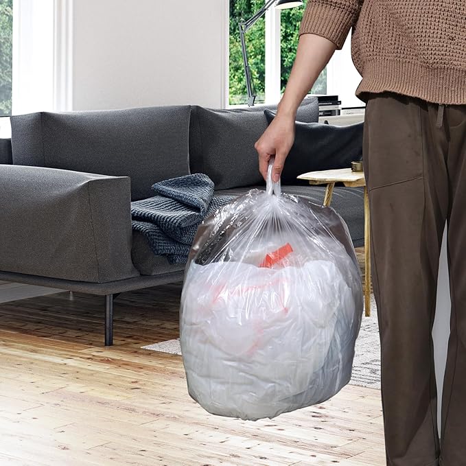 13 Gallon Clear Trash Bags Kitchen Garbage Bags 100 Count