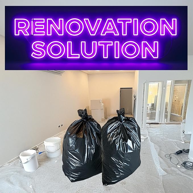80 Count | Contractor Garbage Bags | 55 Gallon Contractor Bags Heavy Duty | 2 Mil | Heavy Duty Contractor Bags | Contractor Trash Bags | Heavy Duty Trash Bags