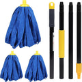 Kleen Handler Microfiber Mop Cloth Heads Replacements with 61 Extendable Handle 3 Pc Screw On Mop Refill for Commercial &amp Household Cleaning Compatible with All Standard US Threading Pole Handl