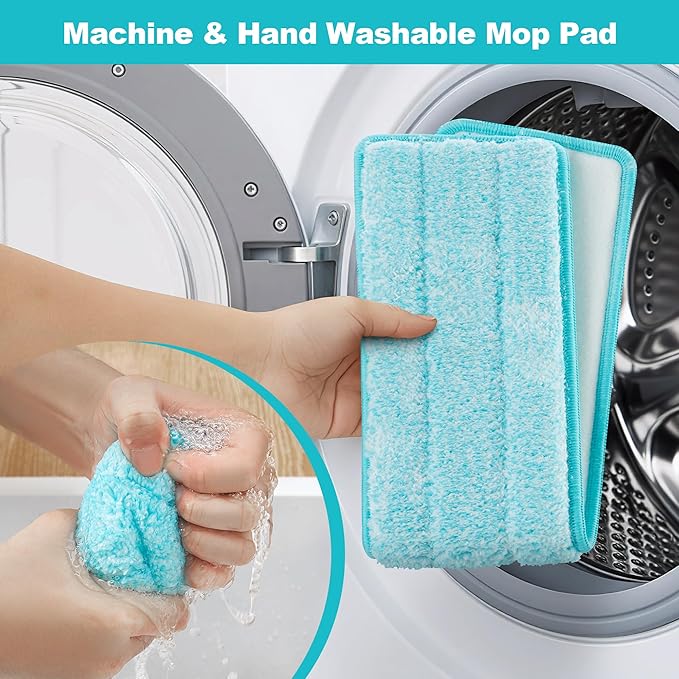 JOYMOOP 18 Inch Dust Mop for Hardwood Floors Heavy Duty Industrial Wet Dry Mops with Telescopic Handle Includes 3 Microfiber Mop Pads - Blue-Grey