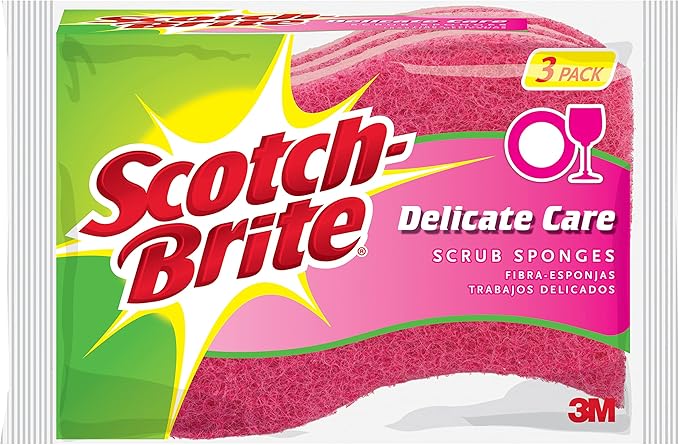 Scotch-Brite Gentle Clean Delicate Scrub Sponges For Washing Dishes and Cleaning Kitchen 24 Scrub Sponges