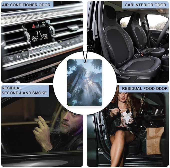 5PCS Car Air Freshener Hanging Personalized Double Sided Tropical Rainforest Car Fresheners Long Lasting New Cars Scents Cute Automotive Freshies for Closets Drawers (tea)