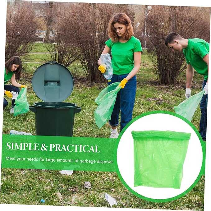 50pcs Thickened Plastic Kitchen Trash Bags Tear-resistant Garbage Liners for Bathroom Home Office Hotel School Use