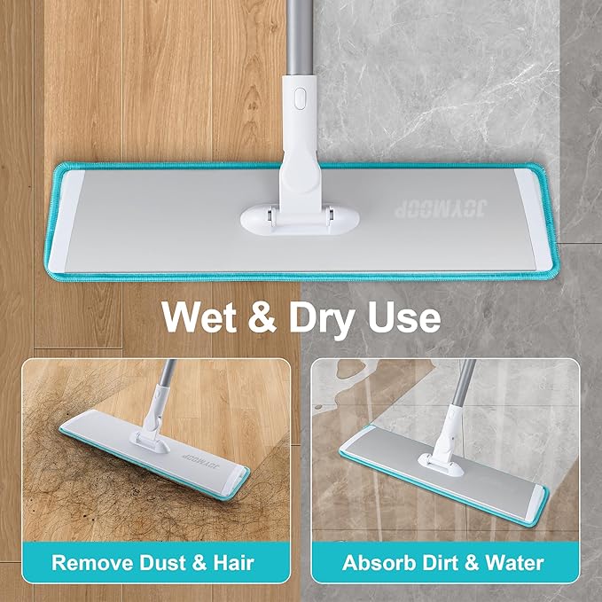 JOYMOOP 36 Inch Commercial Dust Mop for Hardwood Floors Heavy Duty Industrial Wet Dry Mops with Telescopic Handle Includes 5 Microfiber Mop Pads