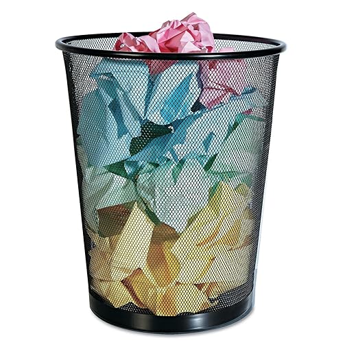 Mesh Wastebasket 18 qt Steel Mesh Black