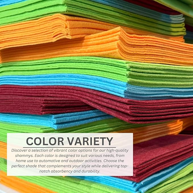 100 Pack Extra Large Original German Shammy Cloths Chamois Towels Super Absorbent for Pets Parenting Tool Cleaning for Home and Commercial Use Wholesale Bulk (Orange)