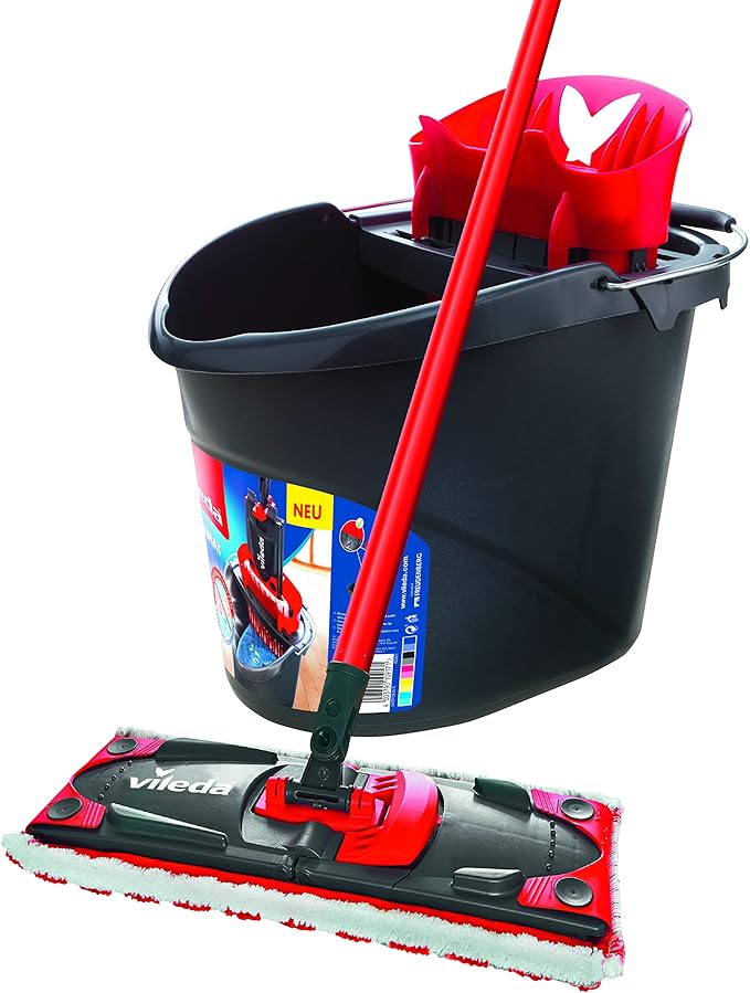 Vileda Ultramat Complete Set Ultramat System with Microfibre Cover and Ultramat Bucket with Power Press