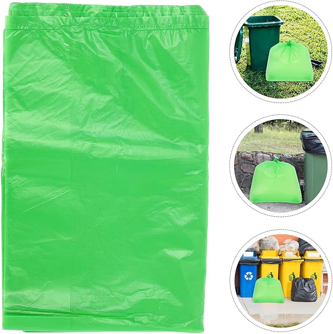 50pcs Large Green Tear-resistant Plastic Trash Bags 80x100cm Thick Kitchen Garbage Bags for Hotel Office School Bathroom Use