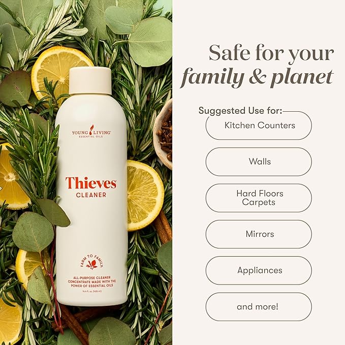 Young Living Thieves Household Cleaner Ultra Concentrated 14.4 fl oz – All Purpose Cleaner for Kitchen Bathroom &amp Surfaces – Multipurpose Essential Oil Cleaner – 3 Pack