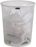 Mind Reader Mesh Trash Can 16.65L (4.4 gal) Waste Paper Basket Round Office Metal Mesh White