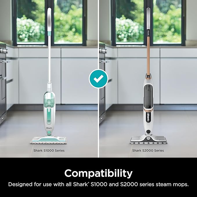 Shark Genuine Steam Mop Replacement Pads 2 Pack – 1 Dirt Grip &amp 1 Scrub Pad Included Machine Washable Designed for Sealed Hard Floors Compatible with Shark S1000 &amp S2000 Series ONLY 1153FC