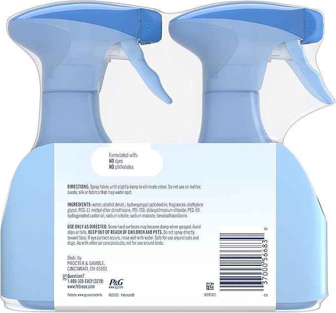 Febreze Fabric Refresher Odor Eliminator Extra Strength Original 2 Count - Pack of 3 (6 Bottles Total)