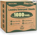 1000 Loads Mega Pack Laundry Detergent Sheets Eco-friendly Laundry Sheets Powerful Cleaning Suitable for Homes Dorms and Apartments - [Fresh Scent]