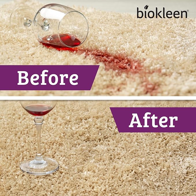 Biokleen Bac-Out Enzyme Cleaner Spray and Stain &amp Odor Remover for Pet Stains Laundry Diapers Wine Carpets &amp More Eco-Friendly Non-Toxic Lime Scent 32 Ounces (Pack of 2)