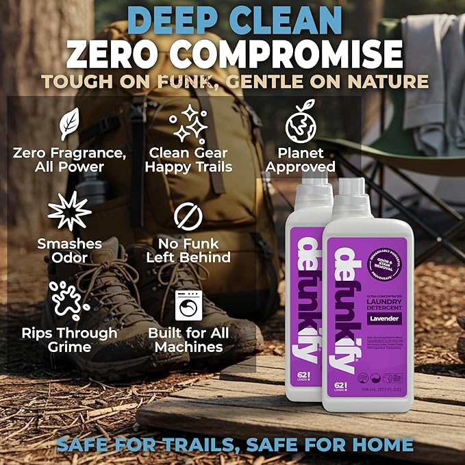 Laundry Detergent 124 Load. 'Lavender' Essential Oil Liquid Laundry Detergent Washing Soap for Sensitive Skin. ProvenSafe™ Cleaning Supply w/Odor &amp Stain Remover for Outdoor Gear &amp All Fabric