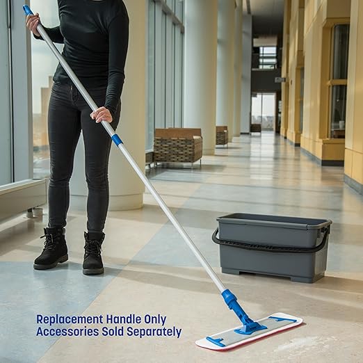 Carlisle FoodService Products Aluminum Mop Handle Flat Handle for Cleaning 43 To 70 Inches Silver (Pack of 12)