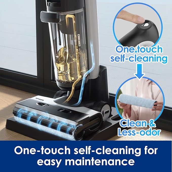 Tineco Floor ONE S7 PRO Cordless Wet Dry Vacuum Cleaner Smart Floor Cleaner Mop for Hard Floors Long Run Time Dual-Sided Edge Cleaning Self-Cleaning Centrifugal Drying Process