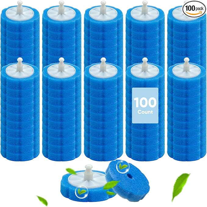 100pcs Disposable Toilet Wand Refills Replacement Brush Heads Compatible With Clorox Wand Refill System Upgrade Fiber Cleaner Heads for Closestool Cleaning (not included brush rod)