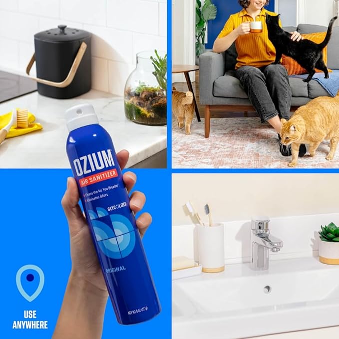 Ozium 3.5oz Air Sanitizer Spray &amp Odor Eliminator for Homes Cars Offices and More Outdoor Essence (Pack of 3)