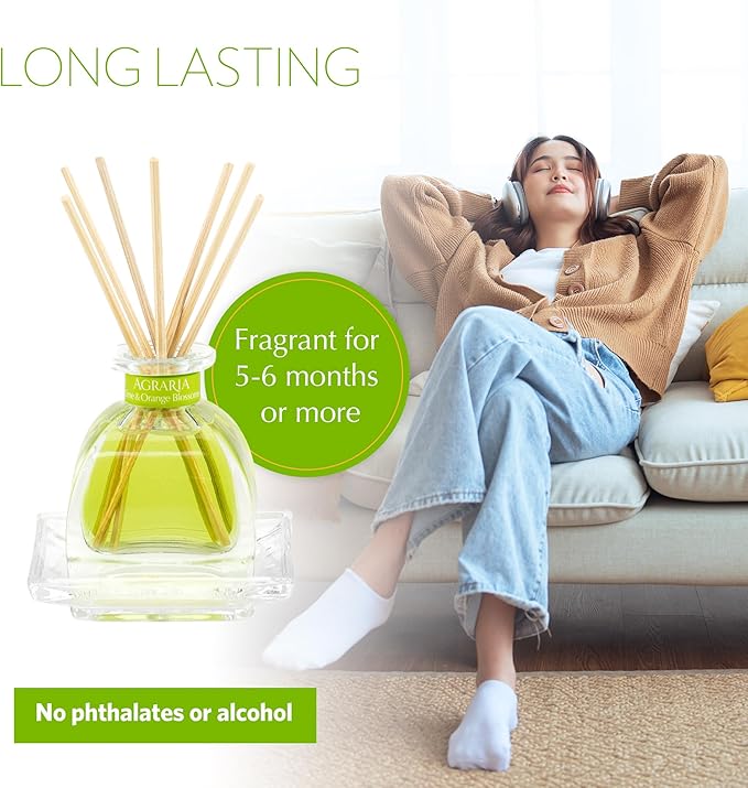 AGRARIA PetiteEssence Flower and Reed Diffuser Set Hand Crafted Sola Flower Botanical Home Fragrance Set Scented Oil Gift for All Occasions
